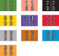 Barkley DAVM Compatible Double Digit Labels, Laminated Stock, 1" X 1-1/2", Starter Set - 10 Rolls of 500