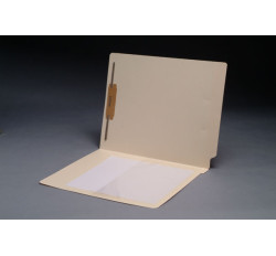 11 pt Manila Folders, Full Cut End Tab, Letter Size, 1/2 Poly Pocket, Fastener Pos #1 (Box o...