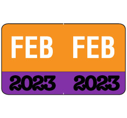 Month/Year Labels 2023 - February - 225 Labels Per Pack - 1-1/2
