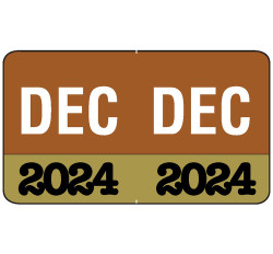Month/Year Labels 2024 - December - 225 Labels Per Pack - 1-1/2