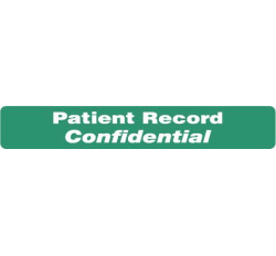 HIPAA Labels, Patient Record Confidential - Green, 6.5" X 1" (Roll of 100)