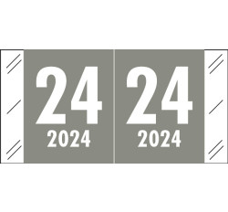 Col'R'Tab 2024 Yearband Label (Rolls of 1000) - Grey - CLYM Series - Laminated -3/4