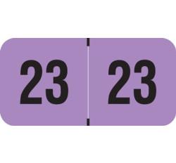 PMA Fluorescent Yearband Label (Rolls of 500) - 2023 - Purple - FVYM Series - Laminated