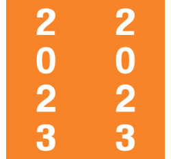IFC Yearband Label (Rolls of 500) - 2023 - Orange - IFYP Series - Unlaminated