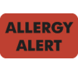 Allergy Warning Labels, Allergy Alert - Fl Red, 1-1/2" X 7/8" (Roll of 250)