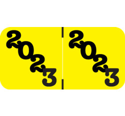 POS Yearband Label (Rolls of 500) - 2023 - Yellow - POYM Series - Laminated