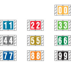 Col'R'Tab Compatible Numeric Labels, Laminated Stock, 1" X 1-1/2" Individual Num...