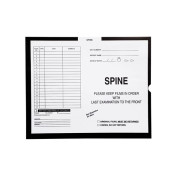 Spine, Black - Category Insert Jackets, System I, Open End - 14-1/4