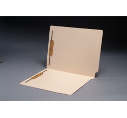11 pt Manila Folders with Clear Pocket, Full Cut 2-Ply End Tab, Letter Size, Fastener Pos #1...