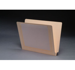 11 pt Manila Folders with Clear Pocket, Full Cut 2-Ply End Tab, Letter Size (Box of 50)