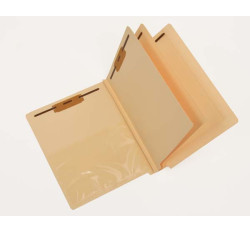 14 Pt. Manila Classification Folders, Full Cut End Tab, Letter Size, Poly Pocket Inside Fron...