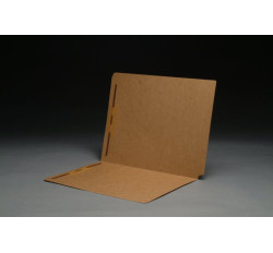 11 pt Brown Kraft Folders, SFI Compatible, Full Cut End Tab, Letter Size, Fastener Pos #1 & ...