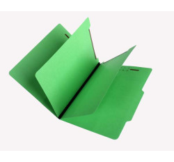 15 Pt. Green Classification Folders, 2/5 Cut ROC Top Tab, Letter Size, 2 Dividers (Box of 25)