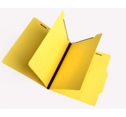 15 Pt. Yellow Classification Folders, 2/5 Cut ROC Top Tab, Letter Size, 2 Dividers (Box of 25)