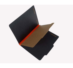 25 Pt. Fushion Black Pressboard Classification Folders, 2/5 Cut ROC Top Tab, Letter Size, 1 ...