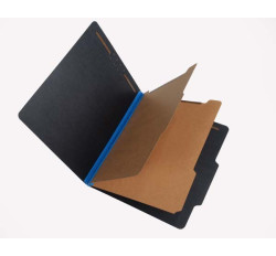 25 Pt. Fushion Black Pressboard Classification Folders, 2/5 Cut ROC Top Tab, Letter Size, 2 ...