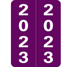 Color Coded Strip Labels. Smead Yearband Label (Rolls of 500) - 2023 - Purple - SLYM Series - Laminated