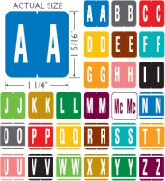 GBS Compatible Alpha Labels, Laminated Stock, 1-5/16" X 1-1/4" Individual Letters - Roll of 250