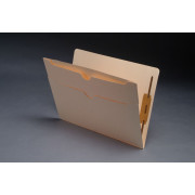 11 pt Manila Folders, Full Cut End Tab, Letter Size, Double Pockets Outside Back, Fasteners Pos #1 & #3 (Box of 50)