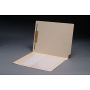 11 pt Manila Folders, Full Cut End Tab, Letter Size, 1/2 Poly Pocket, Fastener Pos #1 (Box of 50)