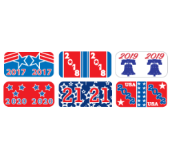 Year Labels - PATRIOT GBAY Series Laminated 500/roll 2018 2019 2020 2021 2022