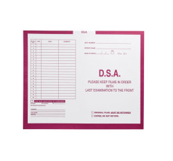 D.S.A., Magenta #233 - Category Insert Jackets, System I, Open Top - 14-1/4