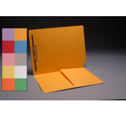 14 pt Color Folders, Full Cut End Tab, Letter Size, 1/2 Pocket Inside Front, Fastener Pos #1...