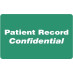 HIPAA Labels, Patient Record Confidential - Green, 4" X 2.5" (Roll of 100)