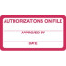 HIPAA Labels, Authorizations on File - Red/White, 3-1/4" X 1-1/4" (Roll of 250)