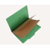 25 Pt. Pressboard Classification Folders, 2/5 Cut ROC Top Tab, Legal Size, 2 Dividers, Emerald Green (Box of 15)