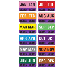 Month/Year Labels 2023 - Complete Set Jan-December - 2,700 Labels - 1-1/2 Month/Year Labels 2023 - Complete Set Jan-December - 2,700 Labels - 1-1/2