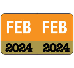 Month/Year Labels 2024 - February - 225 Labels Per Pack - 1-1/2