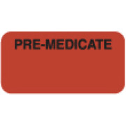 Chart Labels, PRE-MEDICATED - Fl Red, 1-1/2" X 3/4" (Roll of 250)