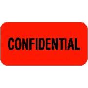 HIPAA Labels, Confidential - Red, 1.5" X .75" (Roll of 250)
