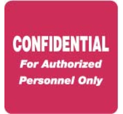HIPAA Labels, Confidential Authorized Personnel Only - Red, 2" X 2" (Roll of 500) HIPAA Labels, Confidential Authorized Personnel Only - Red, 2" X 2" (Roll of 500)
