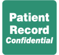 HIPAA Labels, Patient Record Confidential - Green, 2" X 2" (Roll of 500)