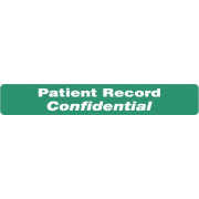 HIPAA Labels, Patient Record Confidential - Green, 6.5" X 1" (Roll of 100)