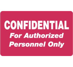 HIPAA Labels, Confidential Authorized Personnel Only - Red, 4" X 2.5" (Roll of 100) HIPAA Labels, Confidential Authorized Personnel Only - Red, 4" X 2.5" (Roll of 100)