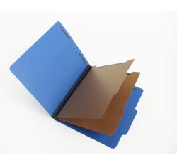 25 Pt. Pressboard Classification Folders, 2/5 Cut ROC Top Tab, Letter Size, 2 Dividers, Royal Blue (Box of 15)