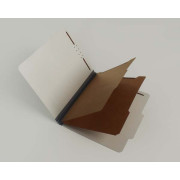 25 Pt. Pressboard Classification Folders, 2/5 Cut ROC Top Tab, Letter Size, 2 Dividers, Gray (Box of 15)