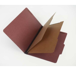 25 Pt. Pressboard Classification Folders, 2/5 Cut ROC Top Tab, Legal Size, 2 Dividers, Carnelian Red (Box of 15) 25 Pt. Pressboard Classification Folders, 2/5 Cut ROC Top Tab, Legal Size, 2 Dividers, Carnelian Red (Box of 15)