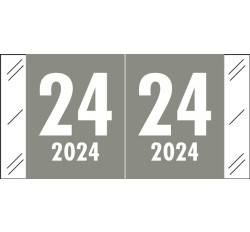 Col'R'Tab 2024 Yearband Label (Rolls of 500) - Grey - CRYM Series - Laminated -3/4 Col'R'Tab 2024 Yearband Label (Rolls of 500) - Grey - CRYM Series - Laminated -3/4