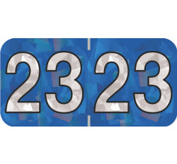 Holographic Yearband Label (Rolls) 500 - 2023 - Blue - HBYM Series - Polylaminated Holographic Yearband Label (Rolls) 500 - 2023 - Blue - HBYM Series - Polylaminated