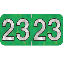 Holographic Yearband Label (Rolls) 500 - 2023 - Green - HGYM Series - Polylaminated Holographic Yearband Label (Rolls) 500 - 2023 - Green - HGYM Series - Polylaminated