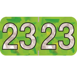 2023 Holographic Yearband Label - Lime Green - HLYM Series - Polylaminated -3/4 2023 Holographic Yearband Label - Lime Green - HLYM Series - Polylaminated -3/4