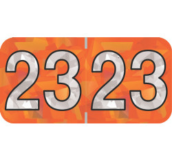 Holographic Yearband Label (Rolls) 500 - 2023 - Orange - HOYM Series - Polylaminated Holographic Yearband Label (Rolls) 500 - 2023 - Orange - HOYM Series - Polylaminated