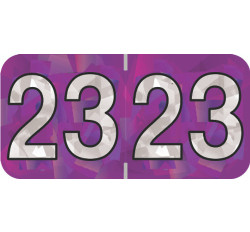 Holographic Yearband Label (Rolls) 500 - 2023 - Purple - HPYM Series - Polylaminated Holographic Yearband Label (Rolls) 500 - 2023 - Purple - HPYM Series - Polylaminated