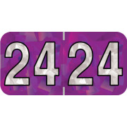 Holographic Yearband Label (Rolls) 500 - 2024 - Purple - HPYM Series - Polylaminated
