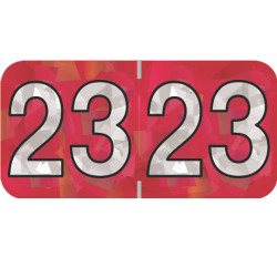 Holographic Yearband Label (Rolls) 500 - 2023 - Red - HRYM Series - Polylaminated Holographic Yearband Label (Rolls) 500 - 2023 - Red - HRYM Series - Polylaminated