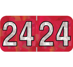Holographic Yearband Label (Rolls) 500 - 2024 - Red - HRYM Series - Polylaminated - 3/4 Holographic Yearband Label (Rolls) 500 - 2024 - Red - HRYM Series - Polylaminated - 3/4
